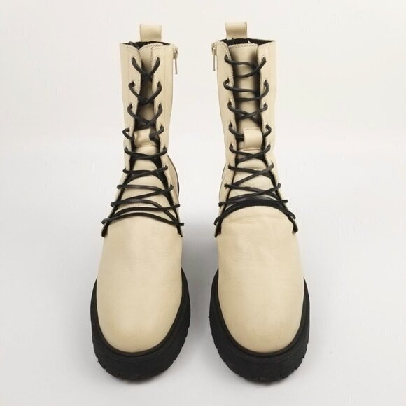 Free People Dylan Leather Lace Up Chunky Platform Combat Boots 90s Grunge Boho - Picture 7 of 7
